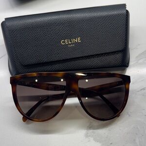 Celine flat top Tortoise Shell Sunglasses
